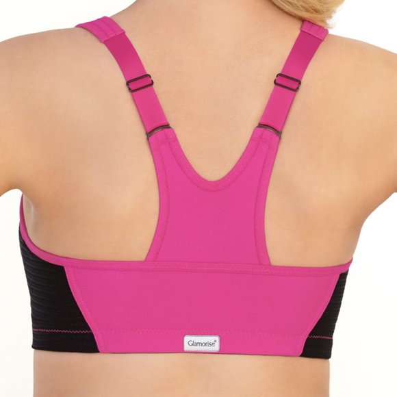 Glamorise SPORT Bra 34G (HIGH-IMPACT) Wicking (RACERBACK) Stretch PINK NEW - Picture 4 of 9